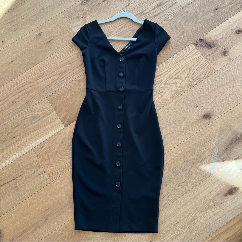 Black Express Midi-Length Dress